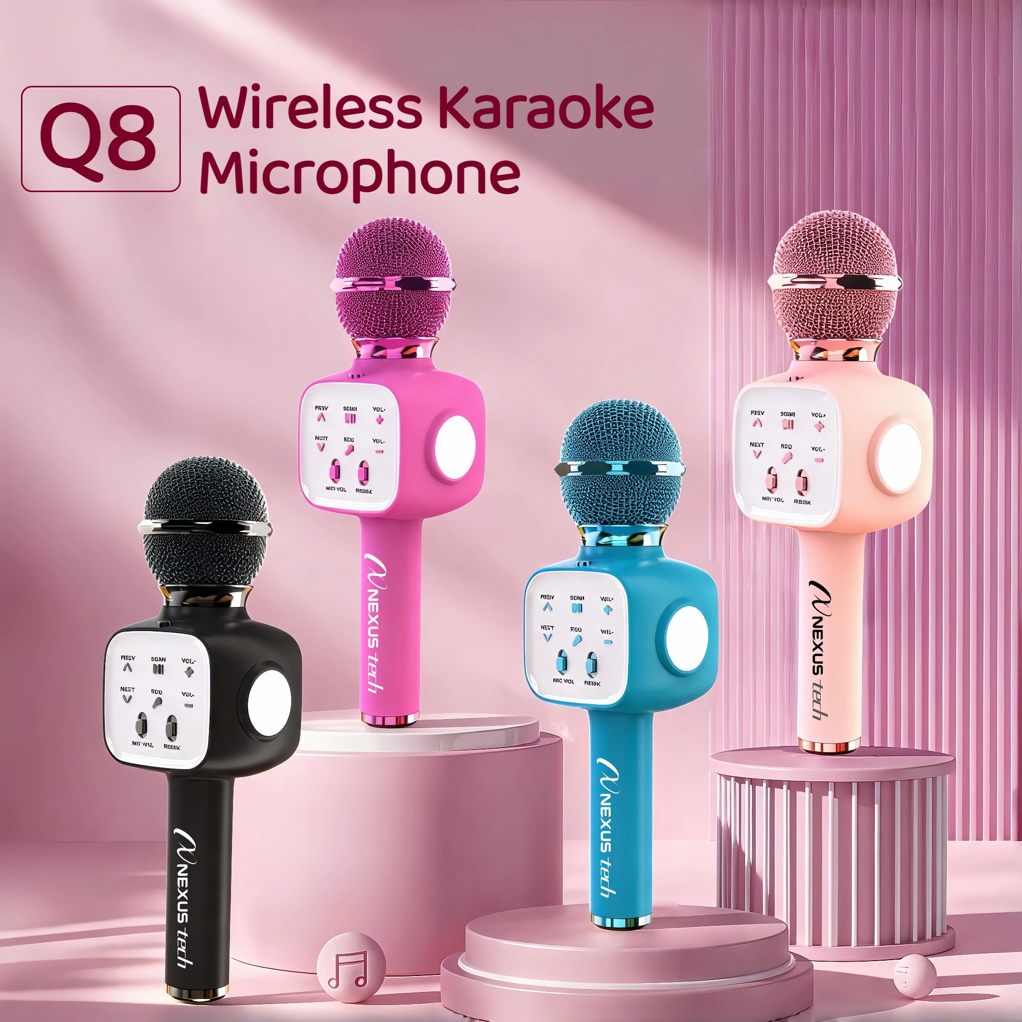 Condenser Microphone Kit - 무선 블루투스 5.2 카라오케 마이크, 휴대용
