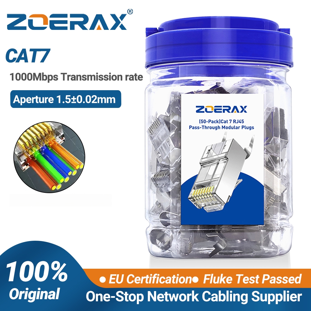 Rj45 Jack - ZoeRax 50팩 차폐형 RJ45 Cat7 Cat6A