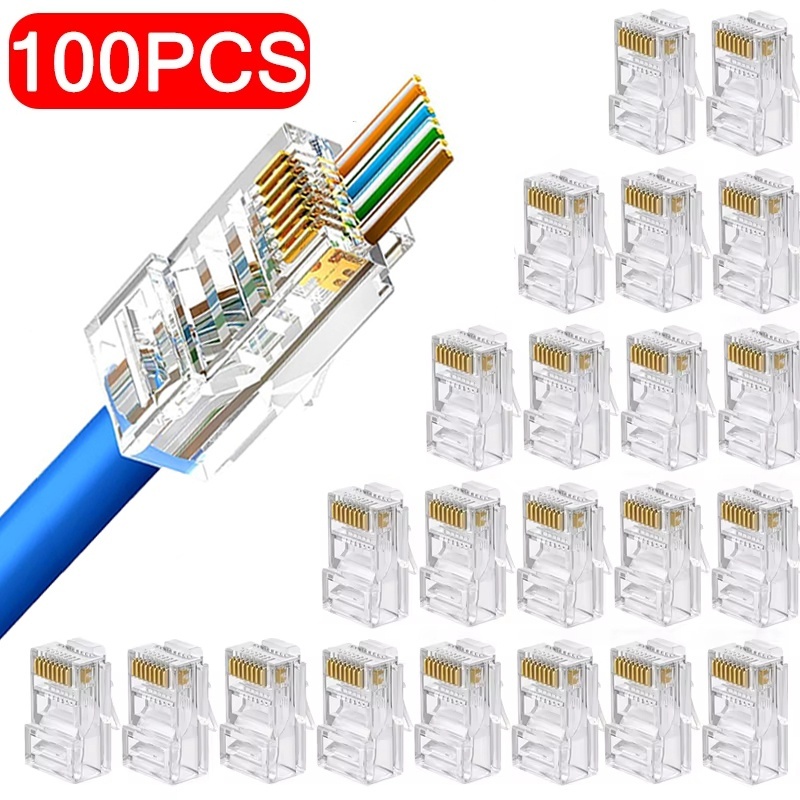 Rj45 Jack - 100pcs RJ45 Cat6 Cat5e 패스 스루