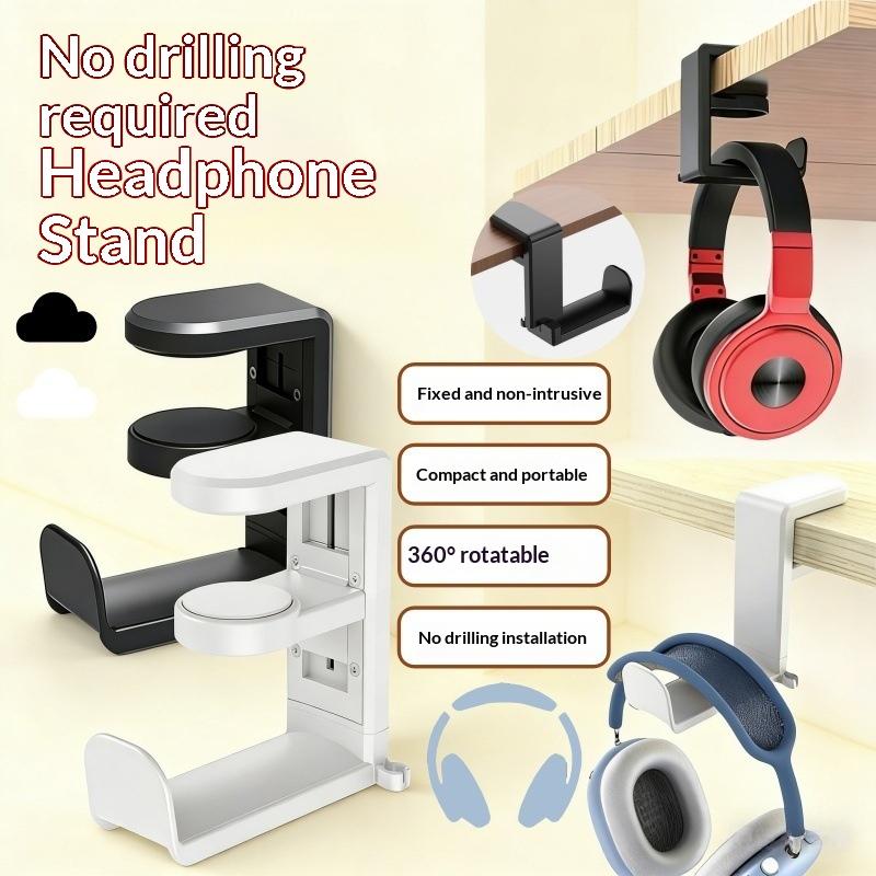 1개입, 360도 회전 헤드폰 거치대, 펀칭 없이 사용 - Headphone Parts 리뷰 및 가격