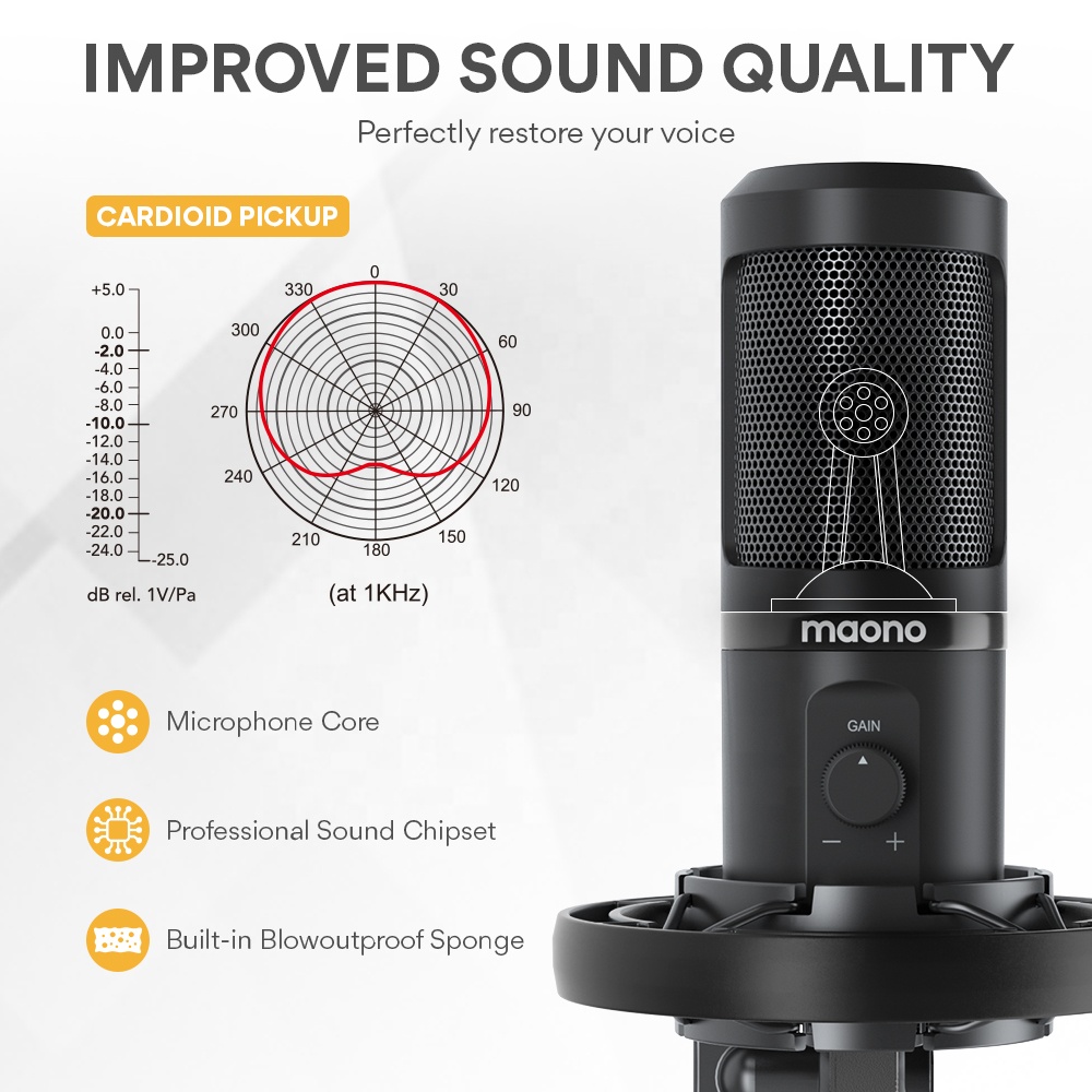 MAONO 전문가용 라이브 스트리밍 콘덴서 레코딩 마이 - Condenser Microphone Kit 리뷰 및 가격