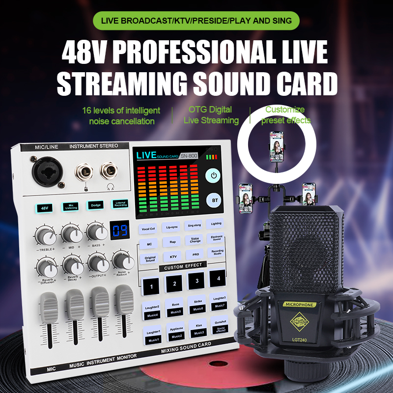 U68 무선 마이크 RGB 믹서 사운드 카드 48V 팬 - Audio Interface 리뷰 및 가격