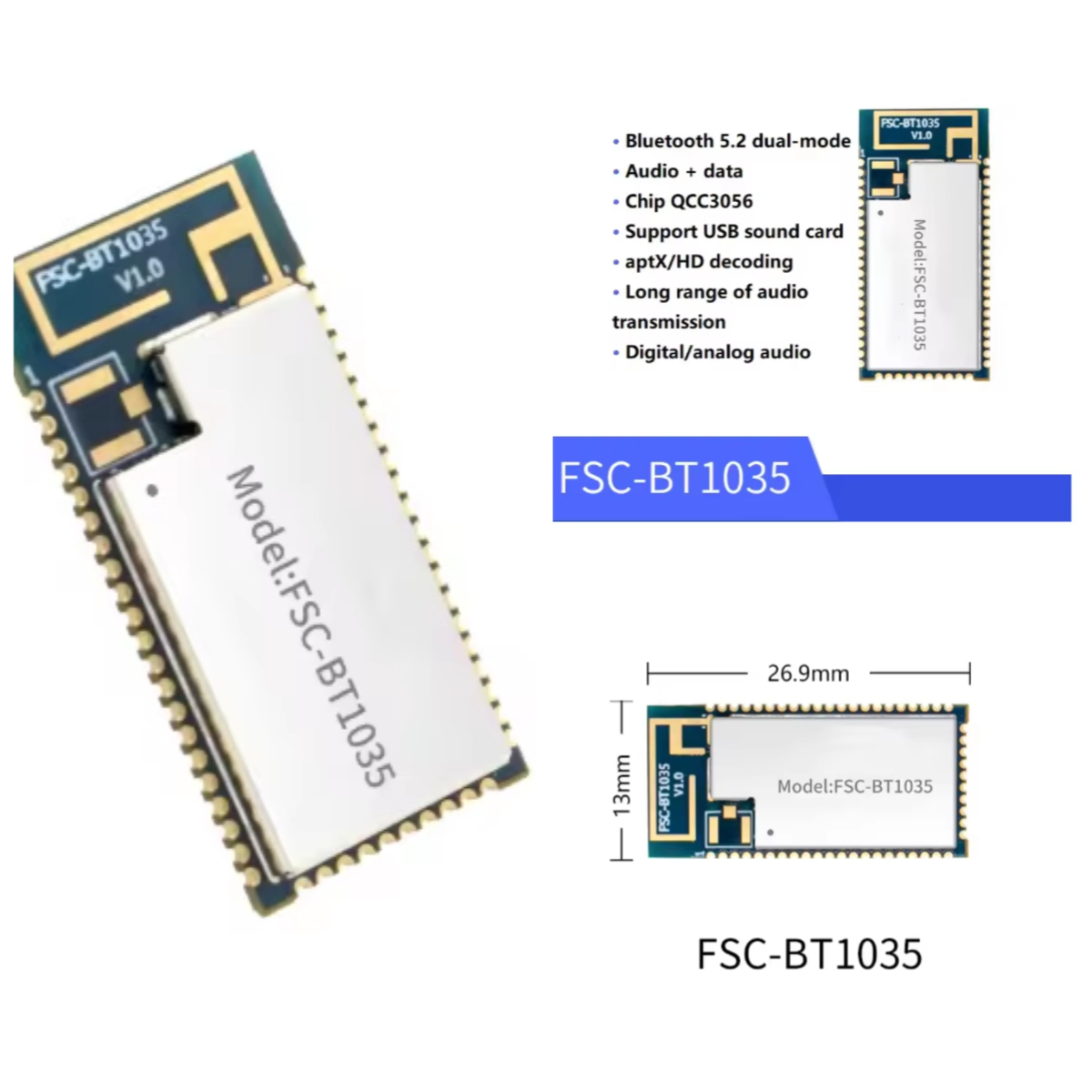 FSC-BT1035 모듈 QCC3056 칩 블루투스 5 - Usb Sound Card 리뷰 및 가격