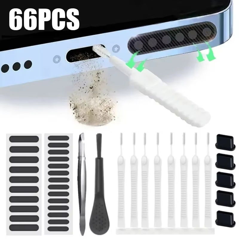 66pcs 전화 충전 포트 클리너 키트 이어폰 클리너  - Speaker Terminal 리뷰 및 가격